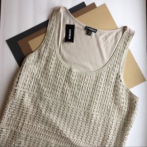 Express Gold Lace Mesh Tank Top